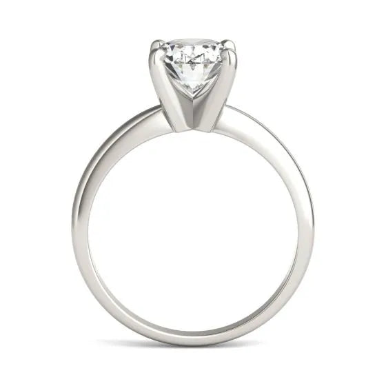 2.00 CTW AGI Certified  Oval Lab Grown Diamond Solitaire Engagement Ring in 14K White Gold (G-VS)