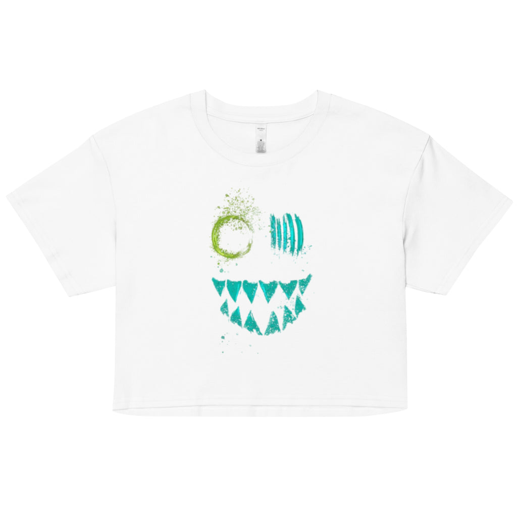 Cool Smiley Tane Women’s Crop Top White