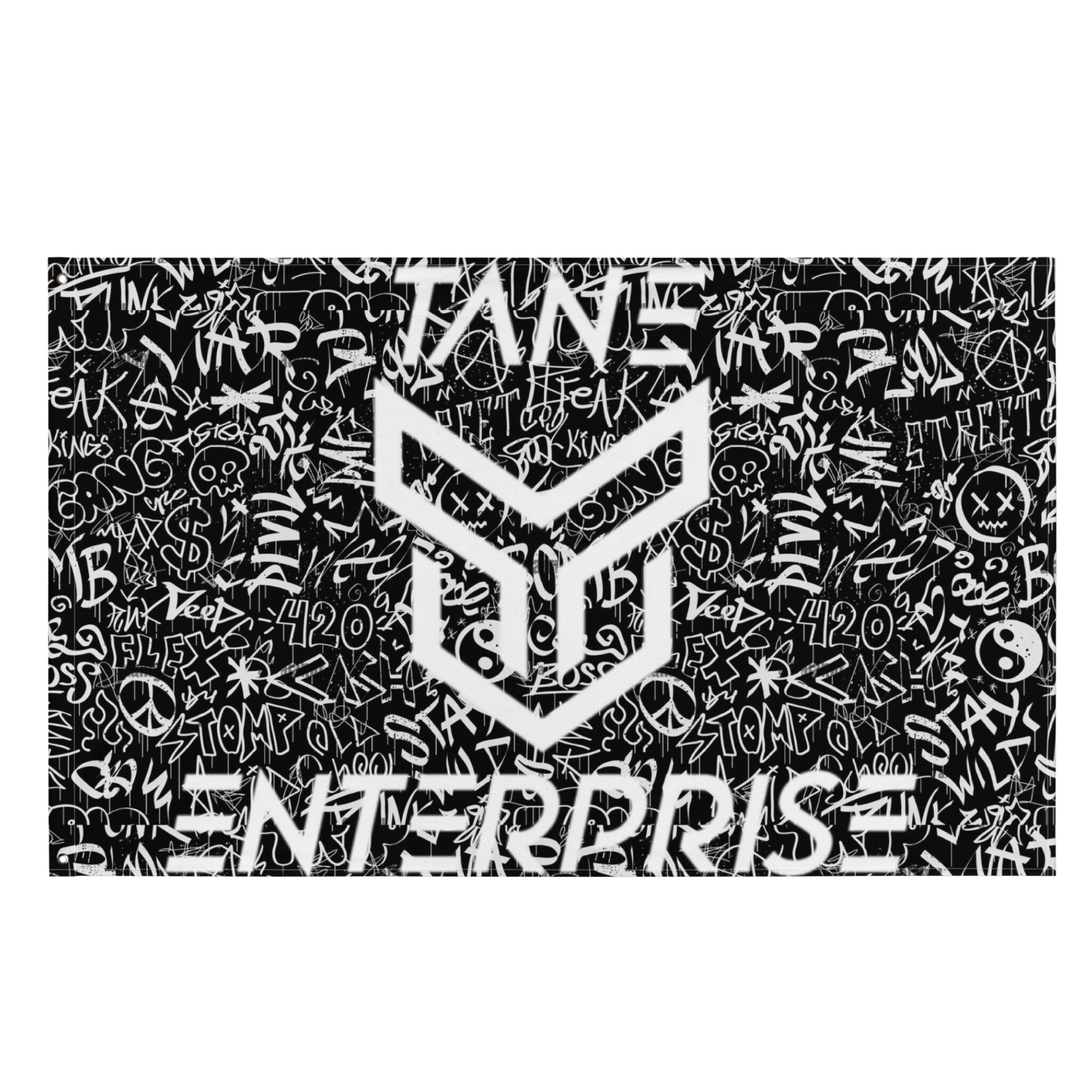 Designer Graffiti Tane Enterprise Flag Black