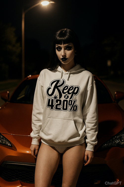 Designer Keep It 420 White Tane Hoodie