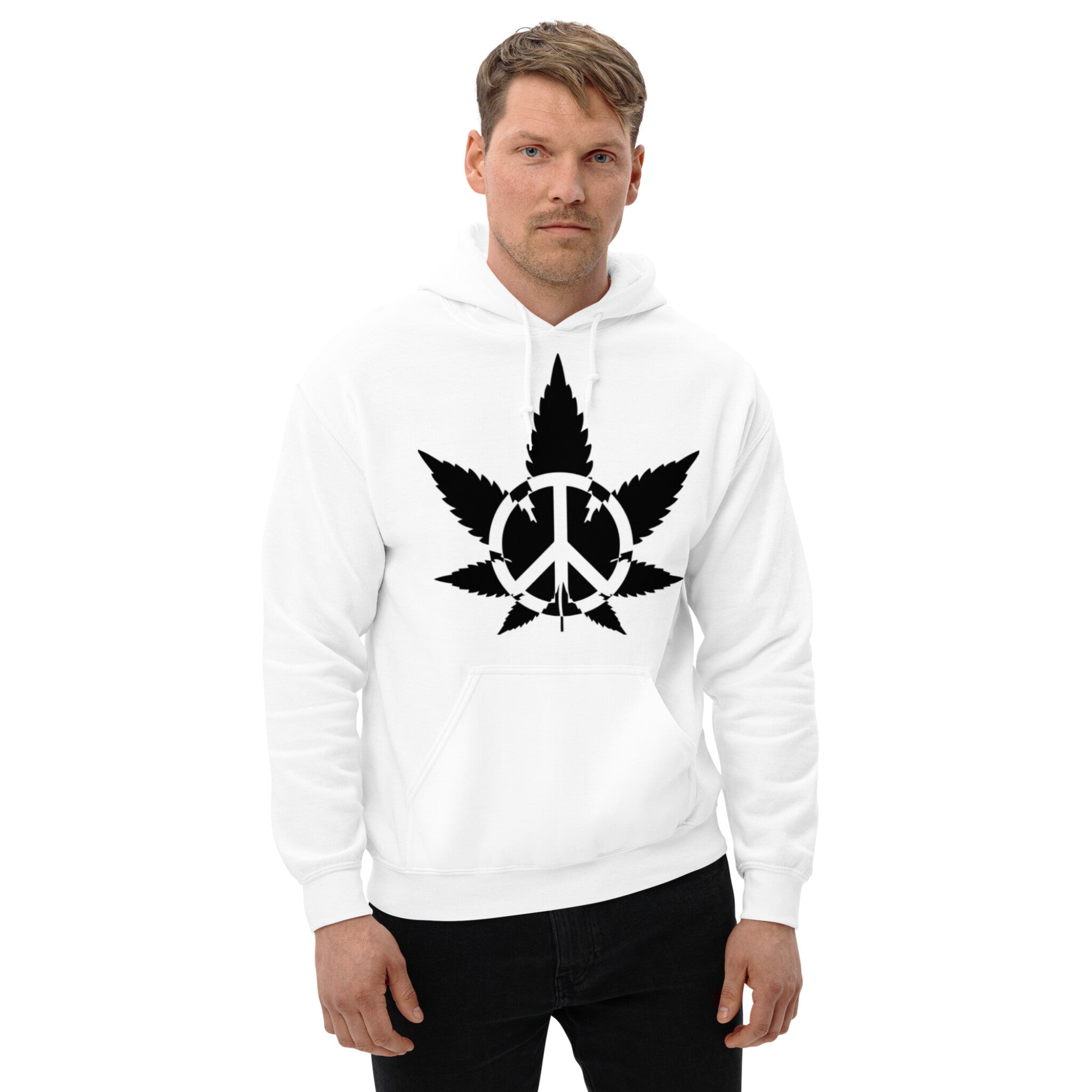 Peace Weed Tane Hoodie White