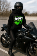 Designer Happy 420 Black Tane Hoodie