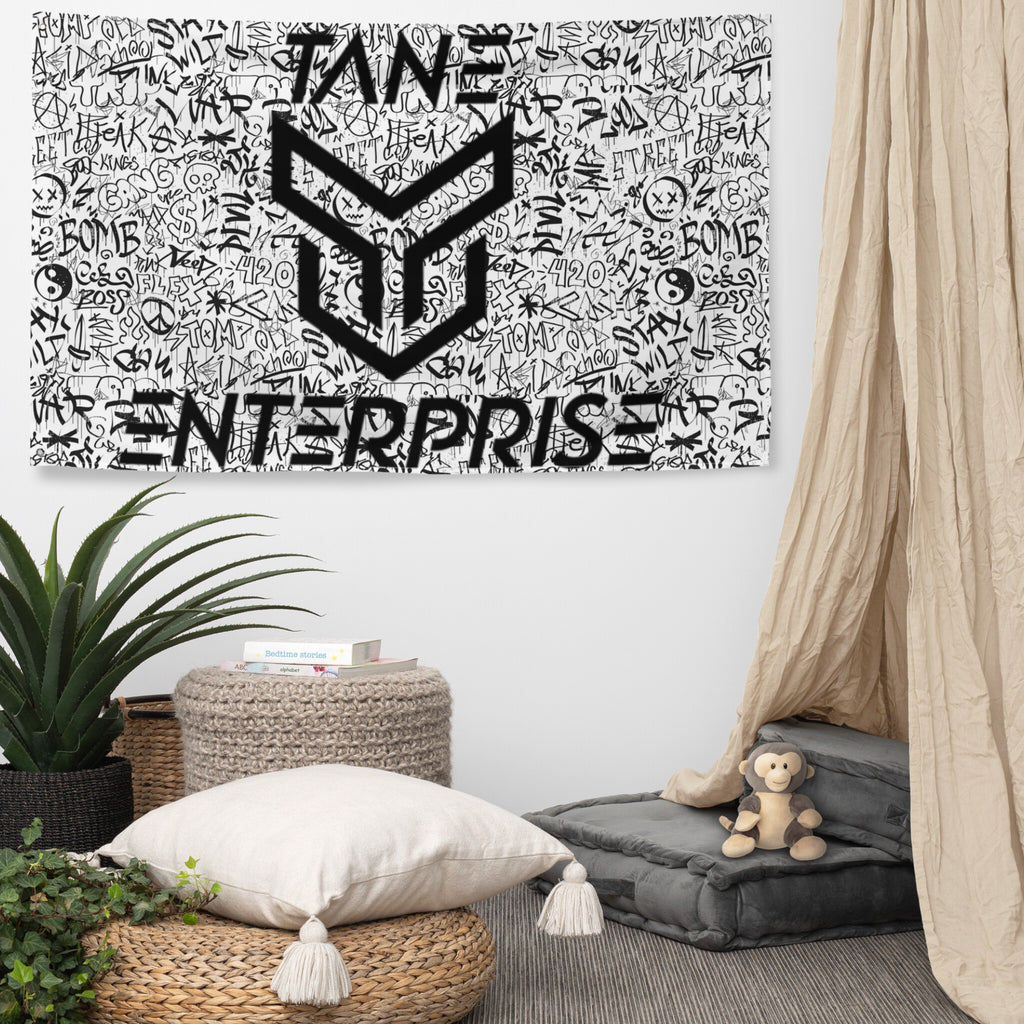 Designer Graffiti Tane Enterprise Flag White